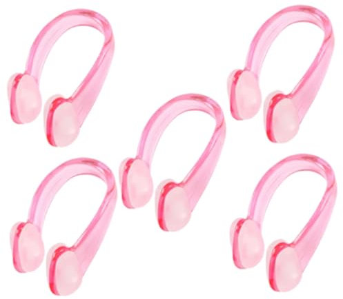 VOSAREA 5Stücke Schwimm Nasenklammern für Erwachsene wasserdichte Nasenclips rutschfest für Sicheres Schwimmen mit Praktischem Aufbewahrungsetui