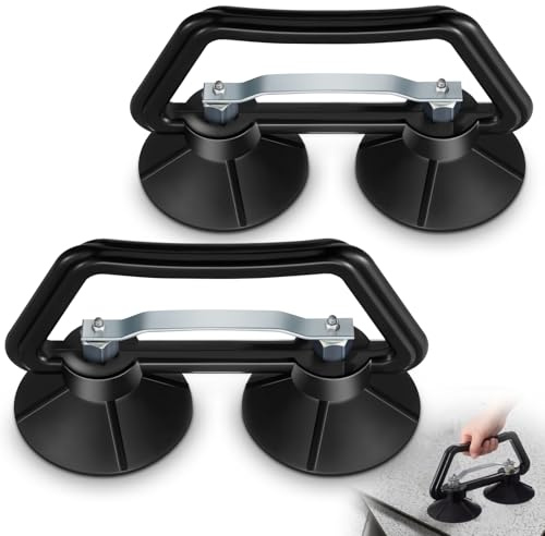 Shimeyao 2 Pcs Heavy Duty 5 Double Suction Cup Panel Elevator for Steel Raised Floor Panels Tile Marble Glass and Granite
