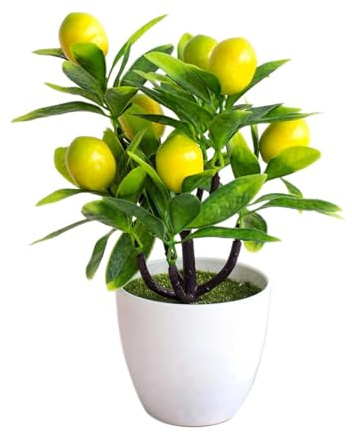 Citronträd växt - konstgjort citronträd, mini krukväxt falska citroner