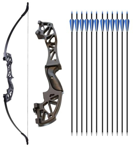 40lbs Bow and Arrow Set for Adults,51recurve Bow Set for Beginners to Advanced, 12 Fiberglass Arrows