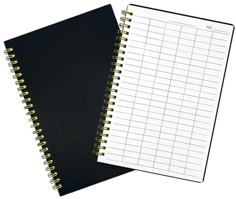 Cabilock Libro de Contabilidad Doble Alambre 2 Unidades Cubierta de Polipropileno Páginas Horizontales Seguimiento Financiero para Administración de Gastos en Pequeñas Empresas y Hogar