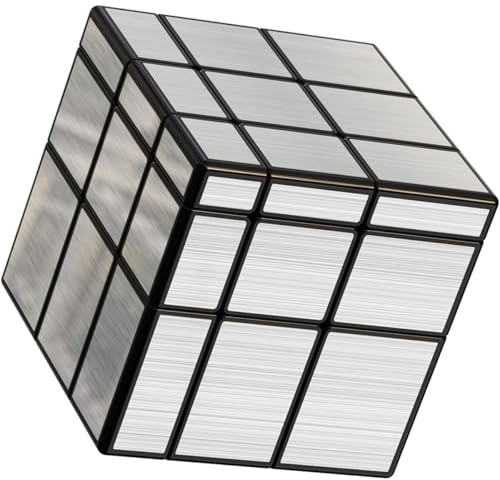 Logica Juegos - Cubo Mágico 3x3 Cubo Espejo- Rompecabezas lógico - Cubo Modificado - Speedcubing - Versión Plateado - Juegos de Inteligencia