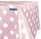 TEXMAXX® Wachstuchtischdecke versch. Größen - 160 x 140 cm/abwaschbare Tischdecke/Wachstischdecke/Wachstuch Tischdecke geeignet als Gartentischdecke - Punkte Muster in Rosa-Weiß