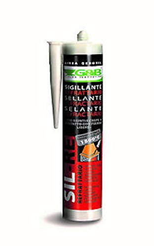 G&B Feuerfeste Dichtmasse 1500°C für Fugen, Risse, Silikon, 310 ml, Grau, Wasserdicht, Paste
