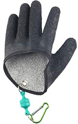 BESPORTBLE Angelhandschuhe Fischhandschuhe rutschfeste wasserdichte Schnittfeste Jagd Angeln Handschuhe mit Haken für Fischen Fisherman Fingerschutz Handschutz(Linke Hand)