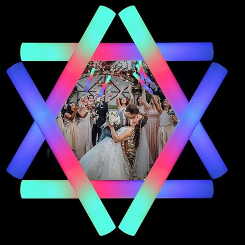 YYYuYong 32 Unidades Palos Led, Navidad Palos led para Bodas, Barras Luminosas, Sticks Luminosos para Fiestas, Palos de Espuma Luminosos con led Multicolor