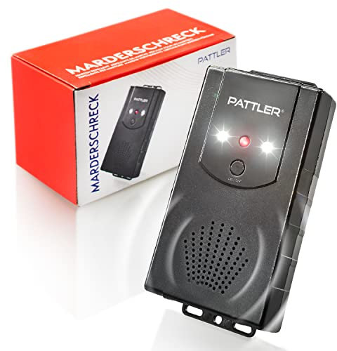 PATTLER® Marderschreck mobil mit Blitzlicht I Marderschreck Auto Batteriebetrieben I Effektive Abwehr mit Ultraschall & Blitzlicht I Dauerhafter Marderschutz für Auto, Dachboden, Haus, Garten