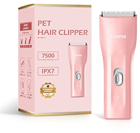 Dog Cat Home Hair Waterproof Clipper Portable Electric USB Rechargeable Pet Grooming Tools Low Noise Shaver Cordless Trimmer for Small and Large Pets
