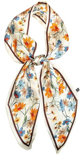 kcctoo 59 Mulberry Silk Like Head Scarf Women's Fashion Square Neck Satin Scarfs for Bag Hair Scarves Gift 59 * 5.9”