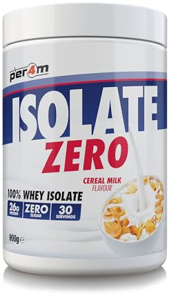 Per4m Isolate Zero Premium Whey Protein Powder | Superior Flavour Ultra Filtered + Amino Acids | Fast Absorbing Zero Sugar Gluten Free Shake for Lean Muscle & Recovery (900g, Cereal Milk)