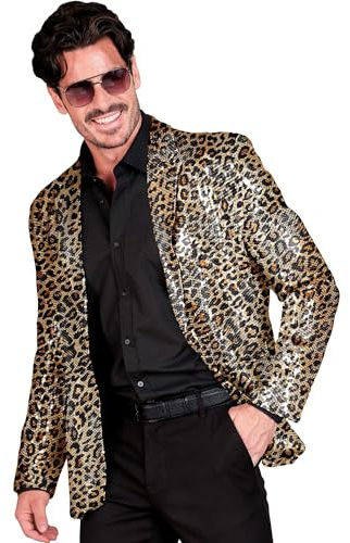 W WIDMANN MILANO Party Fashion - Giacca da Uomo con Paillettes, Blazer Disco Anni '70, Giacca da Completo per Festival e Carnevale