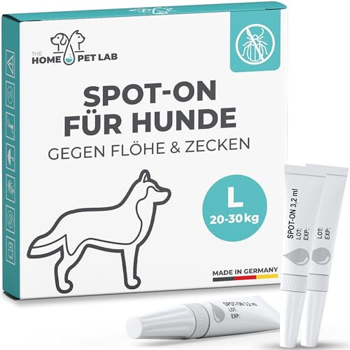 Spot On Zecken- und Floh Schutz für Hunde (L: 20-30 kg), Effektiver Zeckenschutz für den Hund, 3 Monate Langzeitwirkung gegen Zecken