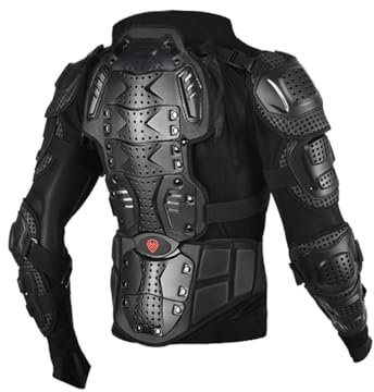 M&Catree Veste Armure Moto Blouson Motard Gilet Protection Équipement de Moto Cross Scooter VTT Enduro Homme Femme (201 High Foam | Noir Veste, L)