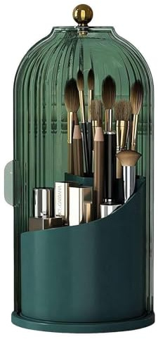 Support de brosse à dents dissimulé, support de pinceaux de maquillage avec couvercle, rotatif à 360°, étanche à la poussière, organisateur de comptoir de salle de bain avec couvercle, pour comptoir