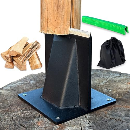Fletzorb Firewood Kindling Log Splitter Cracker-No Need Axe! Portable Heavy Duty Manual Steel Safety Easy Wedge Wood Cutter Tool(Black Spliter,4.1 lbs)