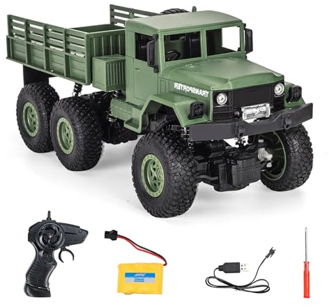 TOUCAN RC HOBBY Plástico 1/18 Q69 Camión Militar teledirigido 6x6 Coche Eléctrico RC Model, 0,5 kg de capacidad de carga, inclinación, Multiterrian, para regalos especiales