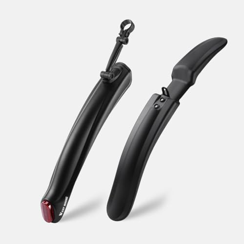 Tidevib Garde-boue de vélo réglable avec design réfléchissant pour protection de garde-boue avant et arrière, construction ABS, taille 50 x 14 x 8, noir
