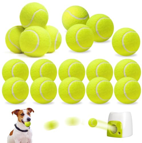 BYZESTY 18 Balles Tennis Chien 5 cm – Mini Balle de Tennis pour Chien, Balles pour Chiens Compatibles Lanceur de Balles, Jouet Chien Élastique