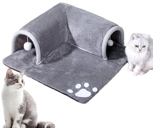 Giocattolo Per Lettino A Tunnel Per Gatti - Tubo Per Gatti Pieghevole Con Palla Sospesa, Morbido Posto Per Dormire Per Animali Domestici, Coccoloso Rimovibile, Canale Di Gioco Interattivo Per Gat