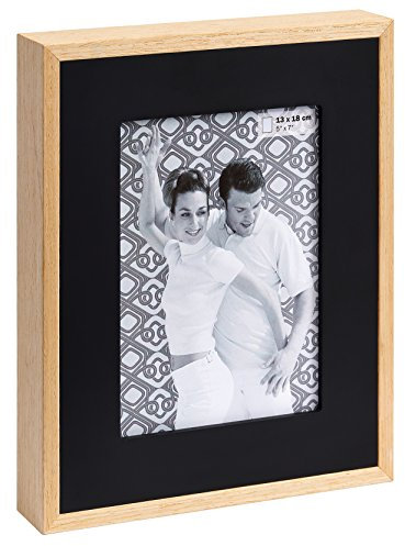 walther design Marco de fotos negro 13 x 18 cm Marco de retrato de madera con passepartout de madera, Double YP318B
