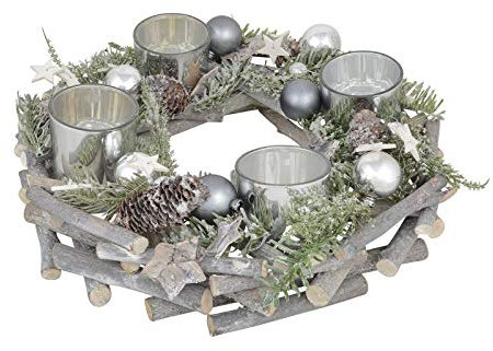 Mr Crimbo 30cm Wooden Wreath Candle Holder