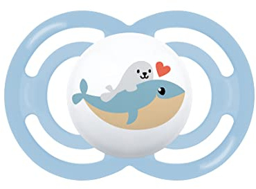 Mam Perfect Ciuccio in Silicone con Custodia Porta Ciuccio, 16+ Mesi, Azzurro