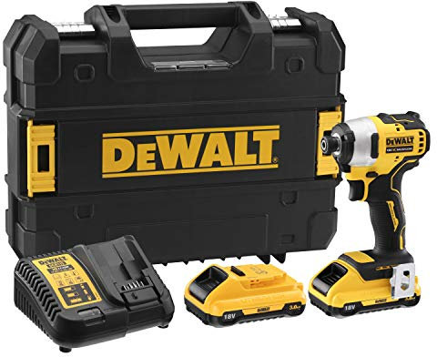 DEWALT DCF809L2T-QW - Avvitatore a impulsi XR 18V 1/4 190Nm senza spazzole con 2 batterie agli ioni di litio da 3,0Ah con custodia TSTAK