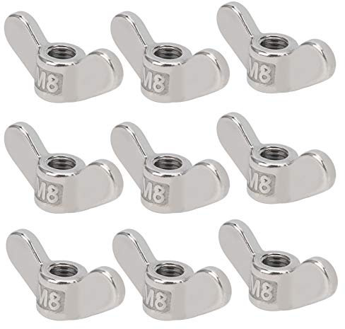 10-teilige M8-Flügelmutter, 304-Edelstahl-Flügelmutter, 8 mm, Flügelmutter-Schmetterlingsmuttern, Befestigungselemente