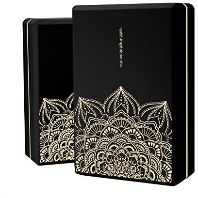 LaiEr Yoga Blöcke (Set von 2) 9x6x3 High Density EVA Schaum Ziegel, rutschfeste Oberfläche weich und leicht für Yoga, Pilates, Meditation in Schwarz