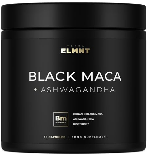 40x Strength Organic Black Maca Root w. Ashwagandha - #1 Highest Potency Black Maca Root Capsules for Men Supplement 40:1 Extract - 100% Pure Maca Peruana Gelatinized Maca Root Powder Pills