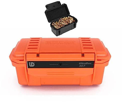 ACEXIER Caja Táctica de Almacenamiento de Balas Caja de Munición a prueba de golpes Caza al aire libre Contenedor sellado con almohadilla de amortiguación para la caza (Orange)