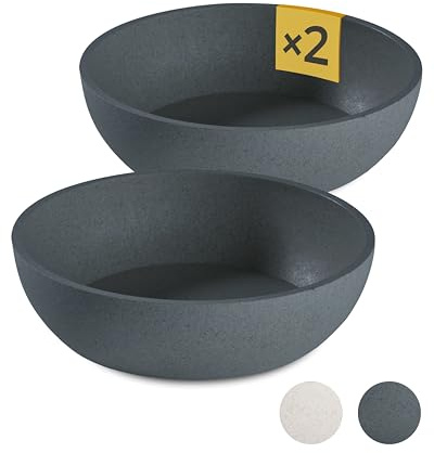 PiuPet® Futternapf I 2 x 1L I Grau I Spülmaschinenfest I 17,5cm Durchmesser I Hundenapf I Wassernapf I Fressnapf I Napf | Trinknapf und Fressnapf für Hunde