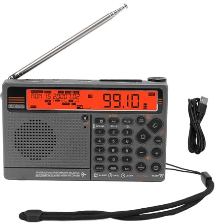 SW FM MW Radio Portable,Multiband Radio Battery Powered APP Control Bluetooth Playback Digital Radio with SOS Alarm and Flashlight,for Home Outdoor,Strong Reception (Orange)