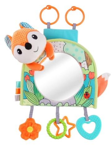Car Seat Toy, Car Mirror for Baby, Baby Car Mirror for Baby Rear Facing, infants Babies 0-6-12-18 Months Boy Girl (Fox)