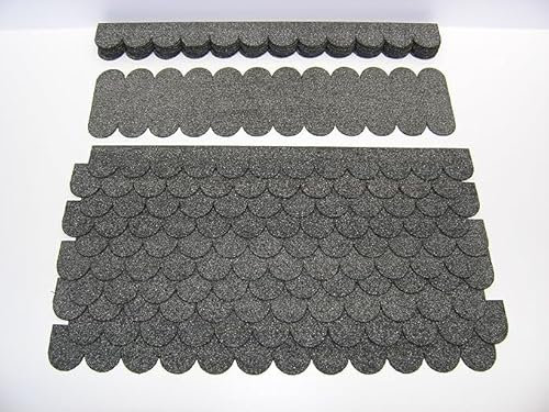 53stk Dachpappe für Vogelhaus Wasserdicht Dachschindeln Selbstklebend Mini Dachschindeln für Nistkastendach Nistkasten Kaninchenstall Hundehütte Briefkastendächer (Grau)