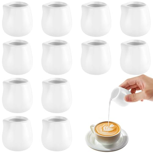 STARVAST 12 bricco per latte in porcellana da 60 ml, piccola caraffa per latte da caffè da 2 oz