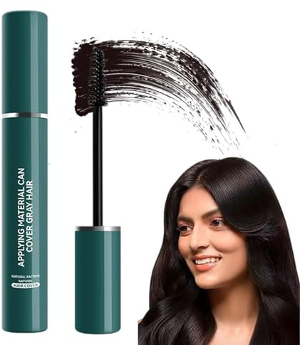 Root Touch-Up Stick – Semi-Permanent Hair Color for Grey Hair, Waterproof & Long Lasting Hair Mascara for Roots, Beard & Sideburns, Easy to Apply with Herbal Formula – 14ml(Dark Brown)