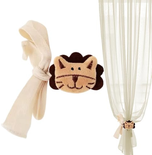 Alzapaños De Cortina Magnéticos - Alzapaños De Cortina | Tiernos con Dibujos De Animales, Alzapaños Decorativos De Felpa para Ventanas, Dormitorios, Salas De Estar Y Decoración del Hogar