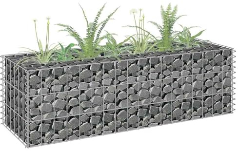 Gecheer Gabion Raised Bed Galvanised Steel 90x30x30 cm Gabions Model145629