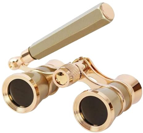 Opera Glasses Binoculars, Theatre Binoculars, 3X25, Metal Material, Vintage and Refined, with Adjustable Handle for Adults Kids Women in Musical Concert Cinema