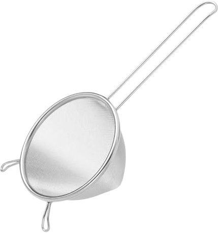 Coladores de malla fina, herramienta de filtro de acero inoxidable, apto para lavavajillas, colador de malla fina con mango para alimentos, té, aceite, fideos, frutas, verduras, cocina, hornear