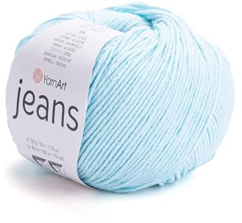YarnArt, Jeans, Hilo de mezcla de algodón para amigurumi, ganchillo y punto, hilo turco suave 55 % algodón, 45 % poliacrílico, para proyectos hechos a mano, Color 76