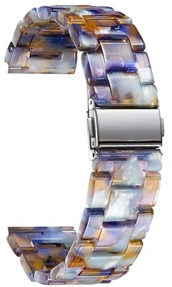 BINLUN Bracelet de Montre en Résine pour Dame Homme 12mm 14mm 16mm 18mm 20mm 22mm, Bracelet de Remplacement Boucle Déployante Dégagement Rapide pour Montre Connectée, 14 Couleurs Léger Mode Band