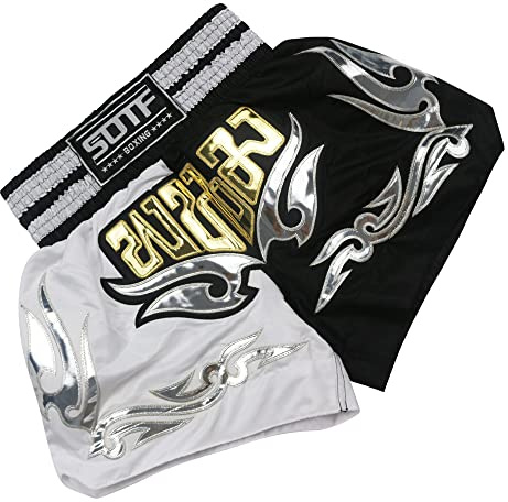 Boxing Shorts for Women Training MMA Shorts for Men BJJ Muay Thai Shorts Men Fight (TQ7, XL Waist 28.4)