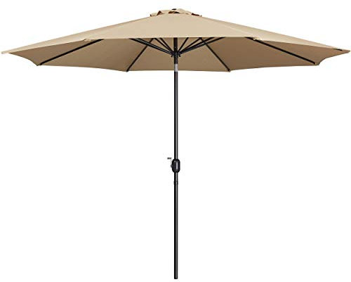 Yaheetech Φ 326,5 cm Sonnenschirm mit Kurbel, Groß Balkonschirm Gartenschirm Neigbar & Knickbar Marktschirm Kurbelschirm UV Schutz 50+ für Terrasse/Garten/Balkon/Markt