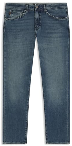 BOSS Hommes Onyx BO Jean Tapered Bleu en Denim Stretch Confortable