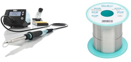 Weller WE 1010 (T0053298699) 70 W/230 V Digital 1-Kanal-Lötstation, Temperaturbereich 100°C – 450°C & WSW SCN M1 (T0051402899) Bleifreier Lötdraht
