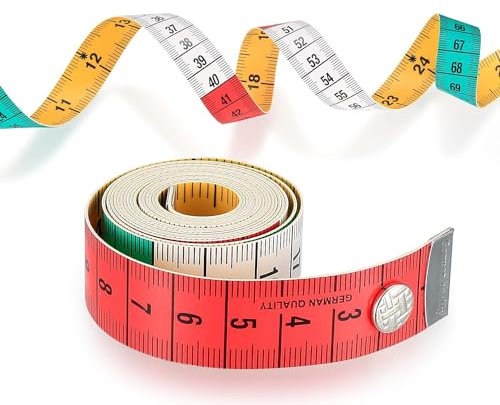 SchneidermaßBand for Sewing Weiches Doppelmaßband 150 cm / 60 Zoll Maßband mit Knopf, Körper- und Umfangsmaßband für Schneider, Handwerker und Haushalte