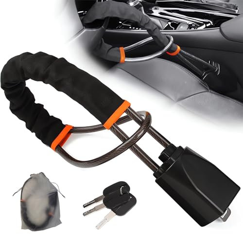 sonlpe Antivol Voiture, Canne Antivol Voiture Volant, Bloque Volant Voiture D'une Longueur Maximale de 45 cm, Bloque Volant en ABS, Antivol Voiture Fit Most Vehicles Truck Suv Van Golf Cart (Noir)