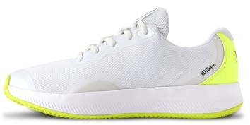 WILSON Intrigue Lite Women's Tennis Shoe - White/Safety Yellow/Navy Blazer, Size 9 US